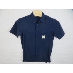 Notre Dame Fighting Irish Shirt Mens Small Blue Under Armour NCAA Vented Fishing